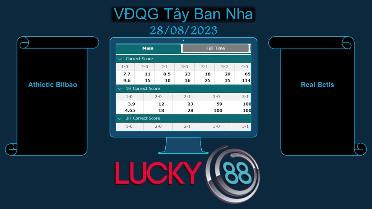 LUCKY88 Athletic Bilbao vs Real Betis, Soi kèo bóng đá hôm nay 28/08/2023, VĐQG Tây Ban Nha