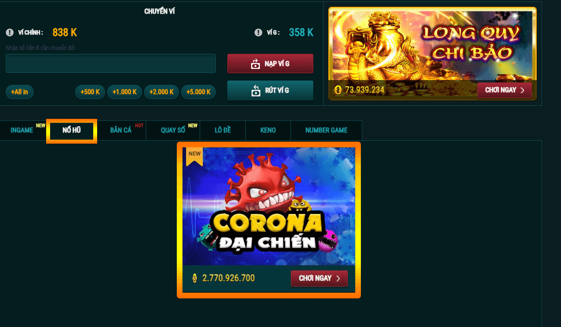 LUCKY88 Slot Game Nổ Hũ Lucky88 - Corona Đại Chiến