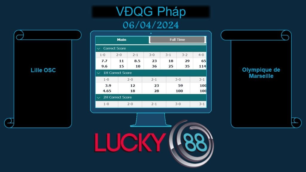 LUCKY88 Lille OSC vs Olympique de Marseille, Soi kèo bóng đá hôm nay 06/04/2024,  VĐQG Pháp