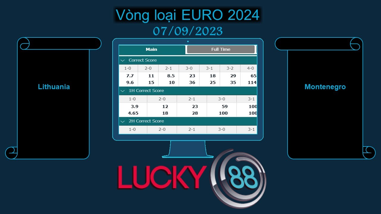 LUCKY88 Lithuania vs Montenegro, Soi kèo bóng đá hôm nay 07/09/2023, Vòng loại EURO 2024