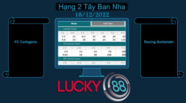 LUCKY88 FC Cartagena vs Racing Santander, Soi kèo bóng đá hôm nay 18/12/2022, Hạng 2 Tây Ban Nha