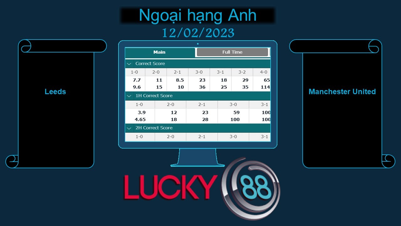 LUCKY88 Leeds vs Manchester United , Soi kèo bóng đá hôm nay 12/02/2023, Ngoại hạng Anh