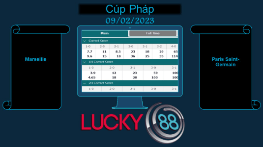 LUCKY88 Marseille vs Paris Saint-Germain, Soi kèo bóng đá hôm nay 09/02/2023, Cúp Pháp