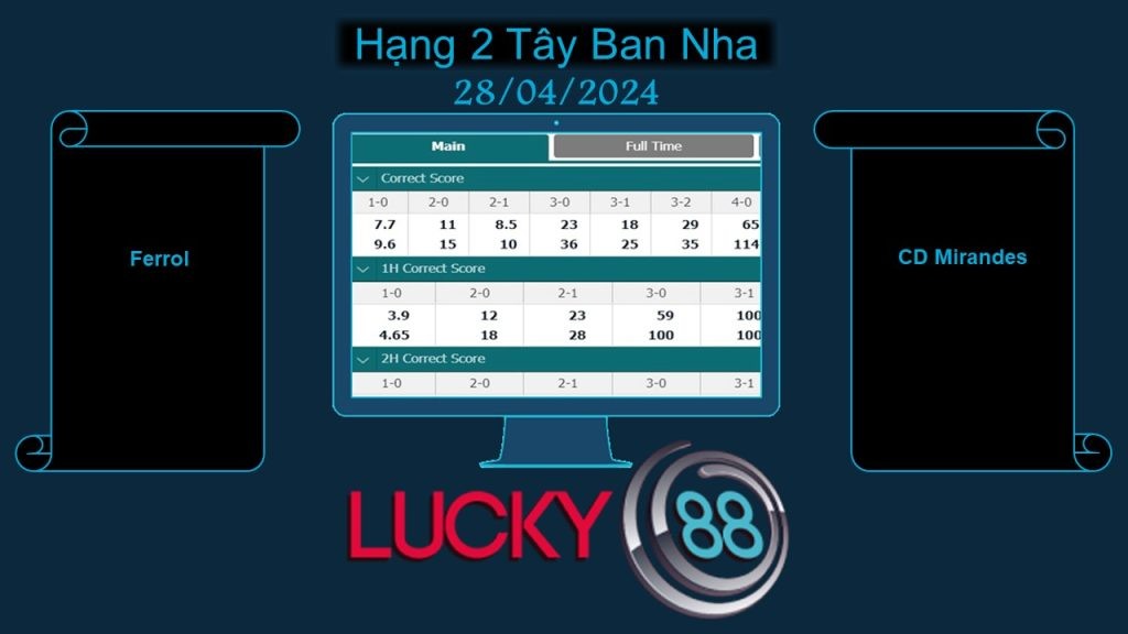 LUCKY88 Ferrol vs CD Mirandes, Soi kèo bóng đá hôm nay 30/04/2024,  Hạng 2 Tây Ban Nha
